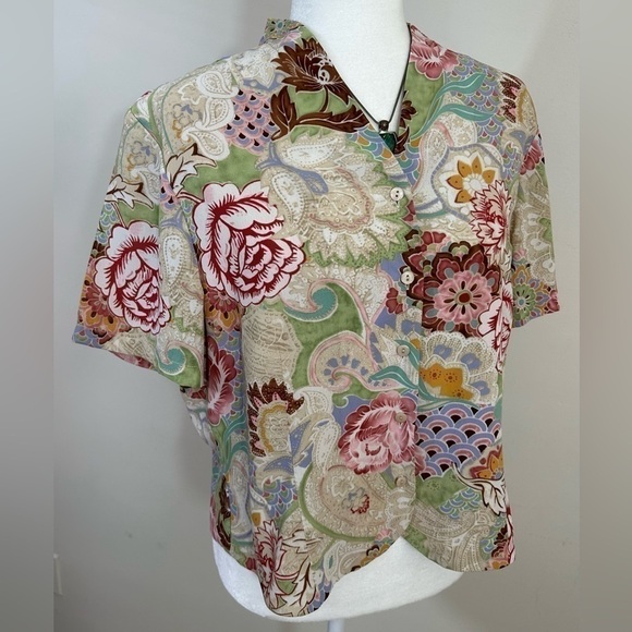 Pendleton sz 16 p blouse in a beautiful floral design. Vintage styling - Picture 1 of 13